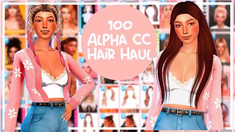 100 BEST ALPHA HAIRS + CC LINKS|| The Sims 4 Custom Content Haul - YouTube