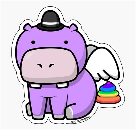 Purple Hippo Clipart - Flying Hippo Cartoon , Free Transparent Clipart ...