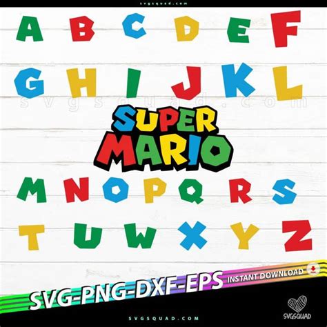 Super Mario Font SVG, Mario Letters SVG Cut File For Cricut Silhouette