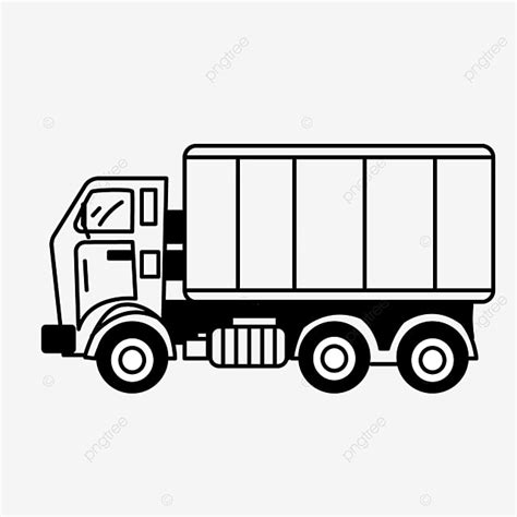 Trucks Transport Vector PNG Images, Transportation Truck Clipart Black And White, Truck Clipart ...