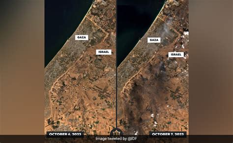 Satellite Image Shows Damage In Israel On First Day Of Hamas Attack