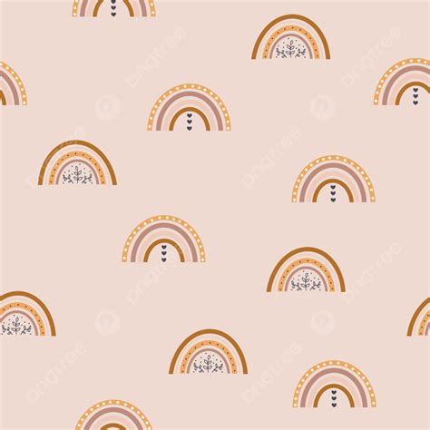 Cute Boho Rainbow Seamless Pattern Background, Nordic, Background, Sweet Background Image And ...