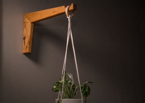 Indoor Hanging Plant Hook Modern Plant Hanger Wooden Wall - Etsy