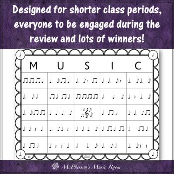 Dotted Quarter Note Rhythm Bingo Game by Linda McPherson | TpT