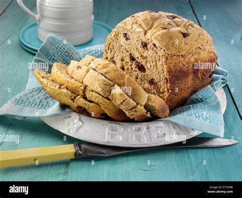 Raisin bread loaf Stock Photo - Alamy