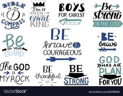 Logo set with bible verse and christian quotes Vector Image