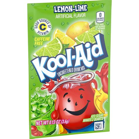 Kool-Aid Unsweetened Lemon Lime Powdered Drink Mix, Caffeine Free, 0.13 oz Packet - Walmart.com ...