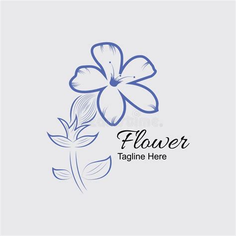 Flower Logo Design Template. Luxury Flower Vector Logotype. Blue Color Flower Stock Vector ...