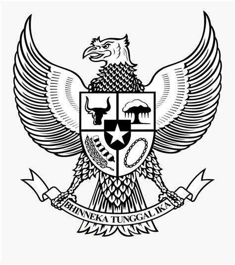 Logo Garuda Pancasila Bw Hitam Putih Pinterest - Garuda Hitam Putih Png , Free Transparent ...