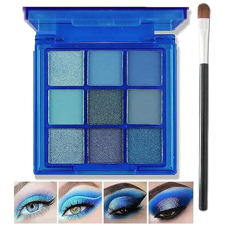 Amazon.com : 9 Colors Blue Eyeshadow Palette, Eyeshadow Palette For Blue Eyes, Blue Glitter Eye ...