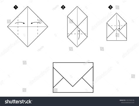 How Make Origami Envelope Vector Illustration Stock Vector (Royalty Free) 1957930195 | Shutterstock