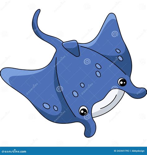 Manta Ray Cartoon Colored Clipart Illustration | CartoonDealer.com #242441795