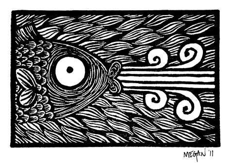 Megan Lino Print fish | Linocut art, Scratchboard art, Printmaking projects