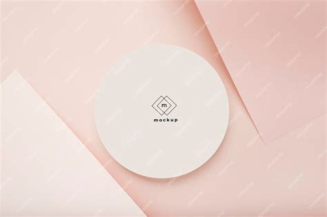 Premium PSD | Round business card mockup