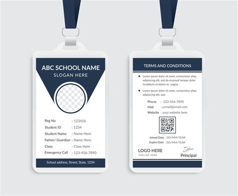 Creative school and college id card template design 6936018 Vector Art at Vecteezy