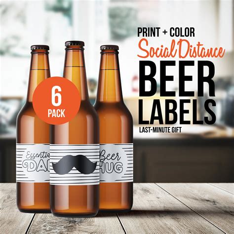 Funny Social Distancing DIY Beer Labels Gift Idea for Him // | Etsy