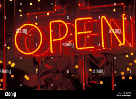 Neon Open sign Stock Photo - Alamy