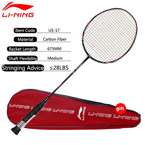 Li Ning U Sonic 17 Badminton Rackets Single Carbon Fiber Professional LiNing Rackets -in ...