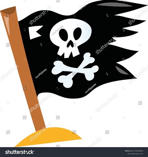 Cartoon Vector Illustration Worn Pirate Flag Stock Vector (Royalty Free) 2174240039 | Shutterstock