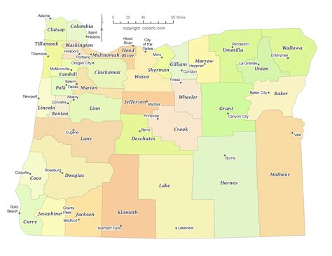 Map Oregon Counties - Map Of Counties Around London