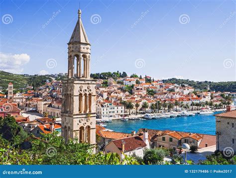 View of the Hvar Town, Hvar Island, Dalmatia, Croatia Stock Photo - Image of house, building ...