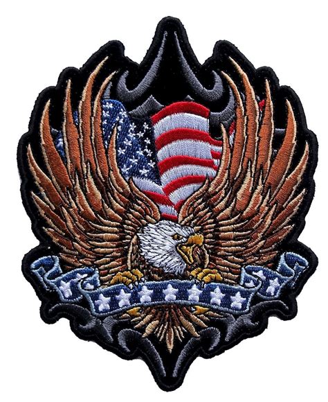 American Flag Eagle Patriotic Embroidered Biker Patch – Leather Supreme