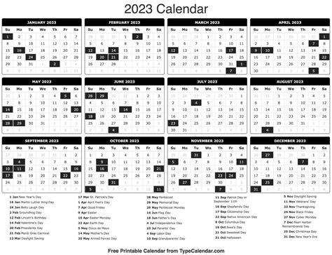 2023 Quarterly Calendar With Holidays Printable - Printable Template Calendar