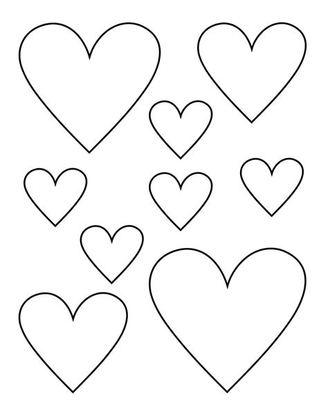 Printable Hearts Different Sizes