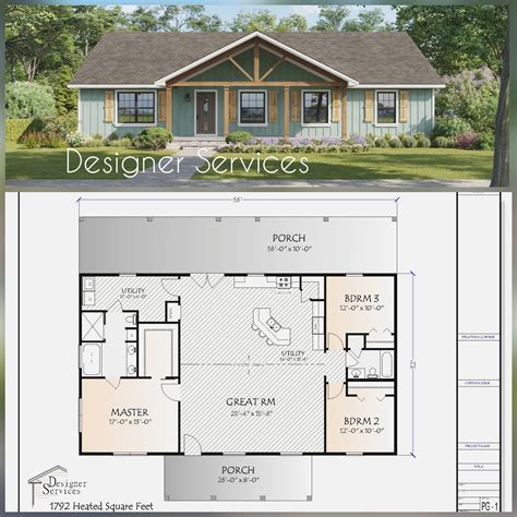 Cedar Home Plan, 1792 Square Feet - Etsy | Pole barn house plans, House plans farmhouse, Cedar homes