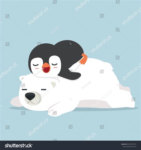 Polar Bear Little Penguin Sleep Doodle Stock Vector (Royalty Free) 1873979791 | Shutterstock