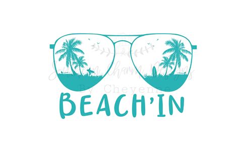 BEACHIN Sunglasses Beach Silhouette PNG Download for - Etsy