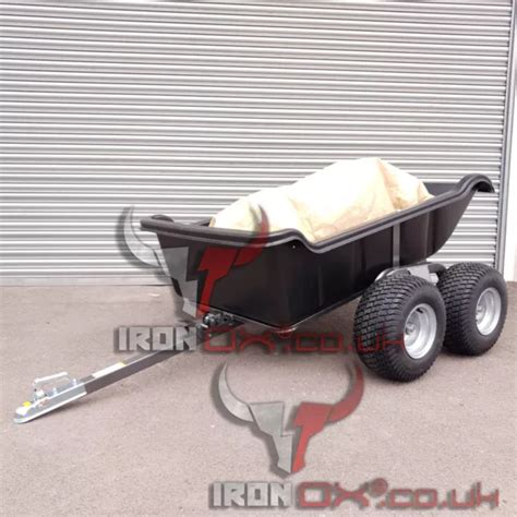 QUAD ATV TIPPING Trailer 4 wheel farm logging trailer equestrian trailer Iron Ox £799.00 ...