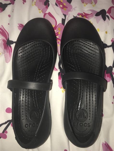 CROCS Women’s Mary Jane Black Comfort Slip On Shoes 8W - Gem