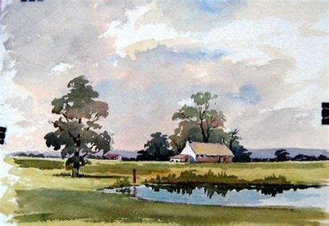 country scene | Watercolor landscape paintings, Watercolor landscape, Landscape paintings