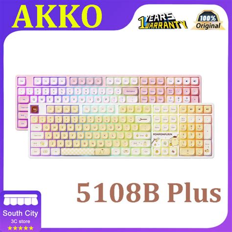 【Akko x Pompompurin Limited Edition】 5108B Plus full-size wireless Mechanical Keyboard With hot ...