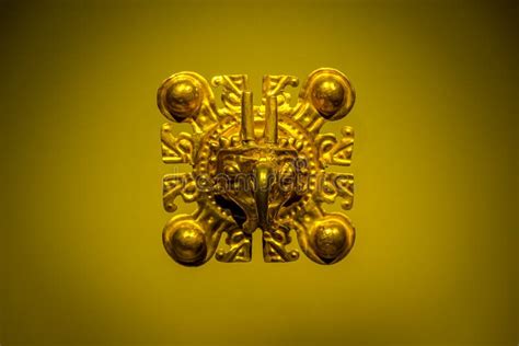 Pre-Columbian Gold Mask Displayed at the Gold Museum, Bogota, Colombia Editorial Stock Image ...