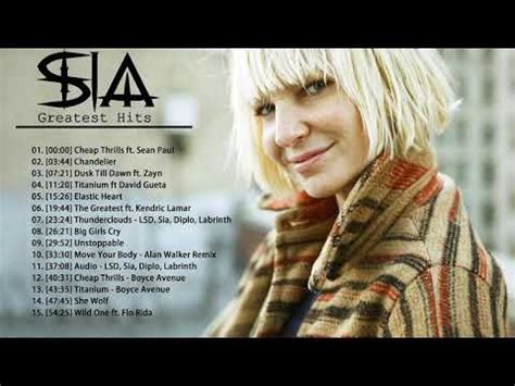 SIA Greatest Hits Full Album 2020 - SIA Best Songs Playlist 2020 - YouTube | Best songs, Song ...