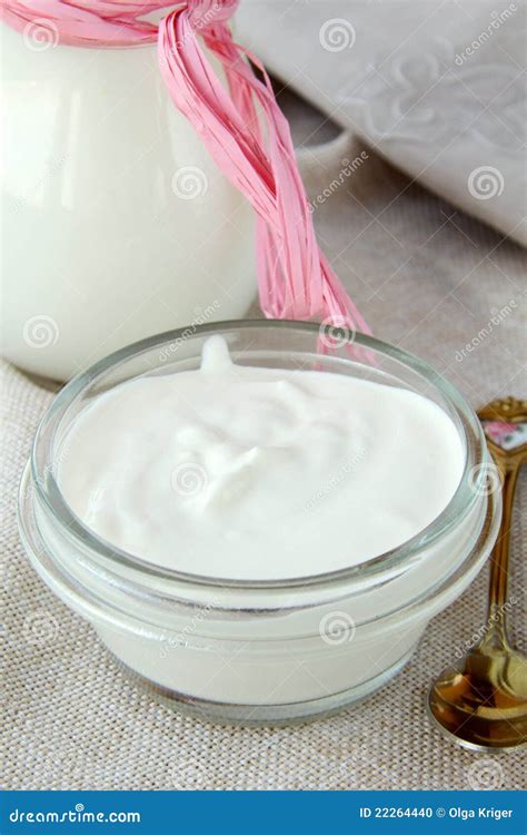 Fermented Milk Product Sour Cream Stock Photo - Image of healthy, curds: 22264440