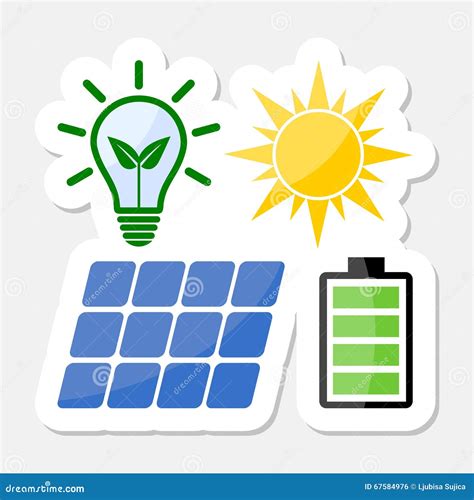 Solar Energy Design Cartoon Vector | CartoonDealer.com #83091781