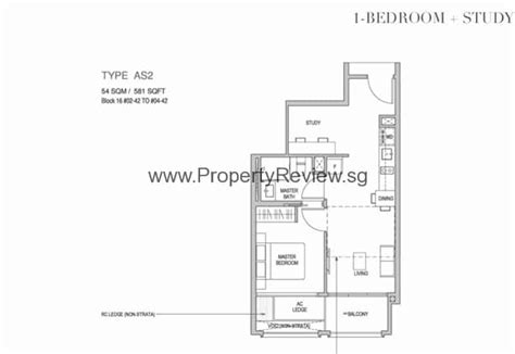 Mayfair Gardens Floor Plan 1+1 - Type AS2