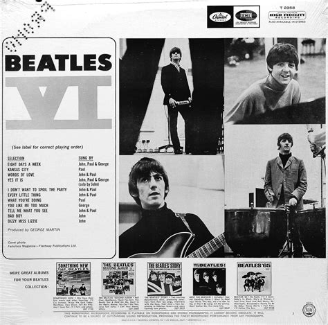 Beatles-VI-LP-02 - a photo on Flickriver | The beatles, Beatles album covers, Beatles albums