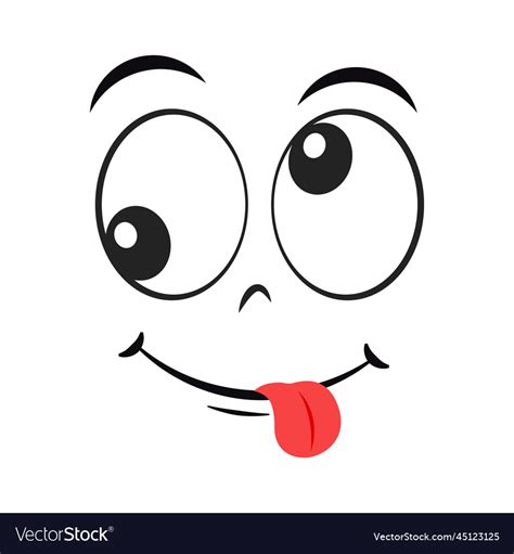 Cartoon silly face expression Royalty Free Vector Image