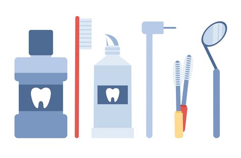 Dental care products and dental tools icon. Oral care and hygiene. Vector flat illustration ...