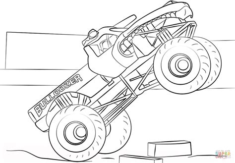 Bulldozer Monster Truck coloring page | Free Printable Coloring Pages