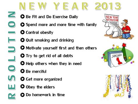 New Year 2013 Resolutions - What to Commit & What to Follow - 2014 New Year Desk Helper