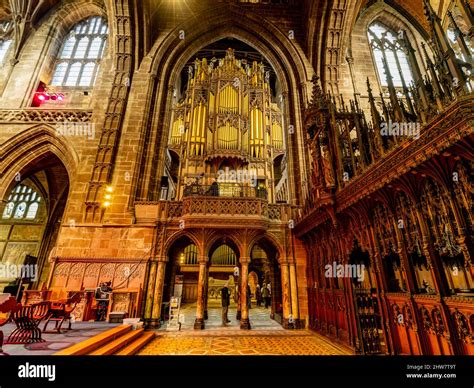 The organ within Chester Cathedral, a Church of England cathedral in the Diocese of Chester ...