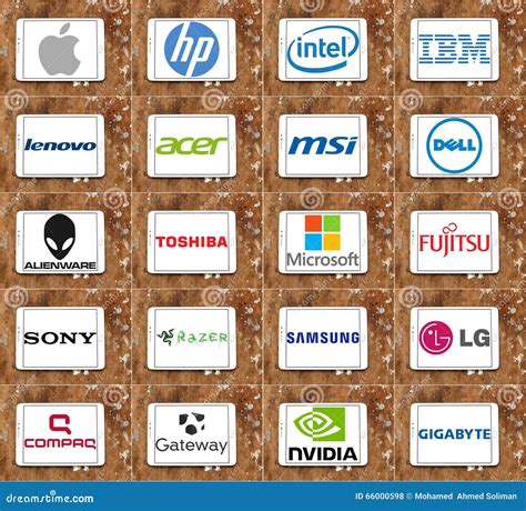 Top Famous Computer (PC) Brands Editorial Stock Photo - Image: 66000598