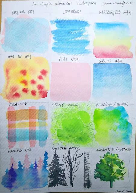 12 watercolor techniques for beginner, How to draw watercolor basic techniques - HiArt ...