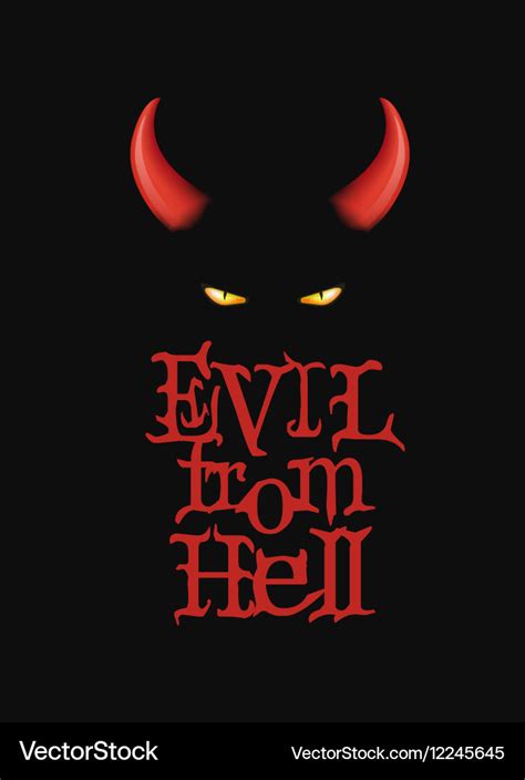 Evil from hell t-shirt design poster art red Vector Image