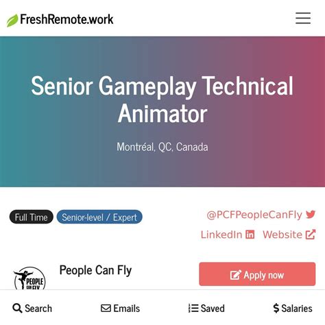 📢 People Can Fly is hiring a Senior Gameplay Technical Animator! : r/jobboardsearch